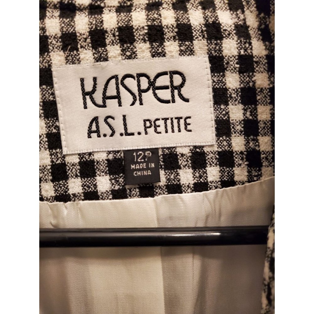 Vintage Kasper ASL Women's Size 12P Buffalo Print W/ Fringe